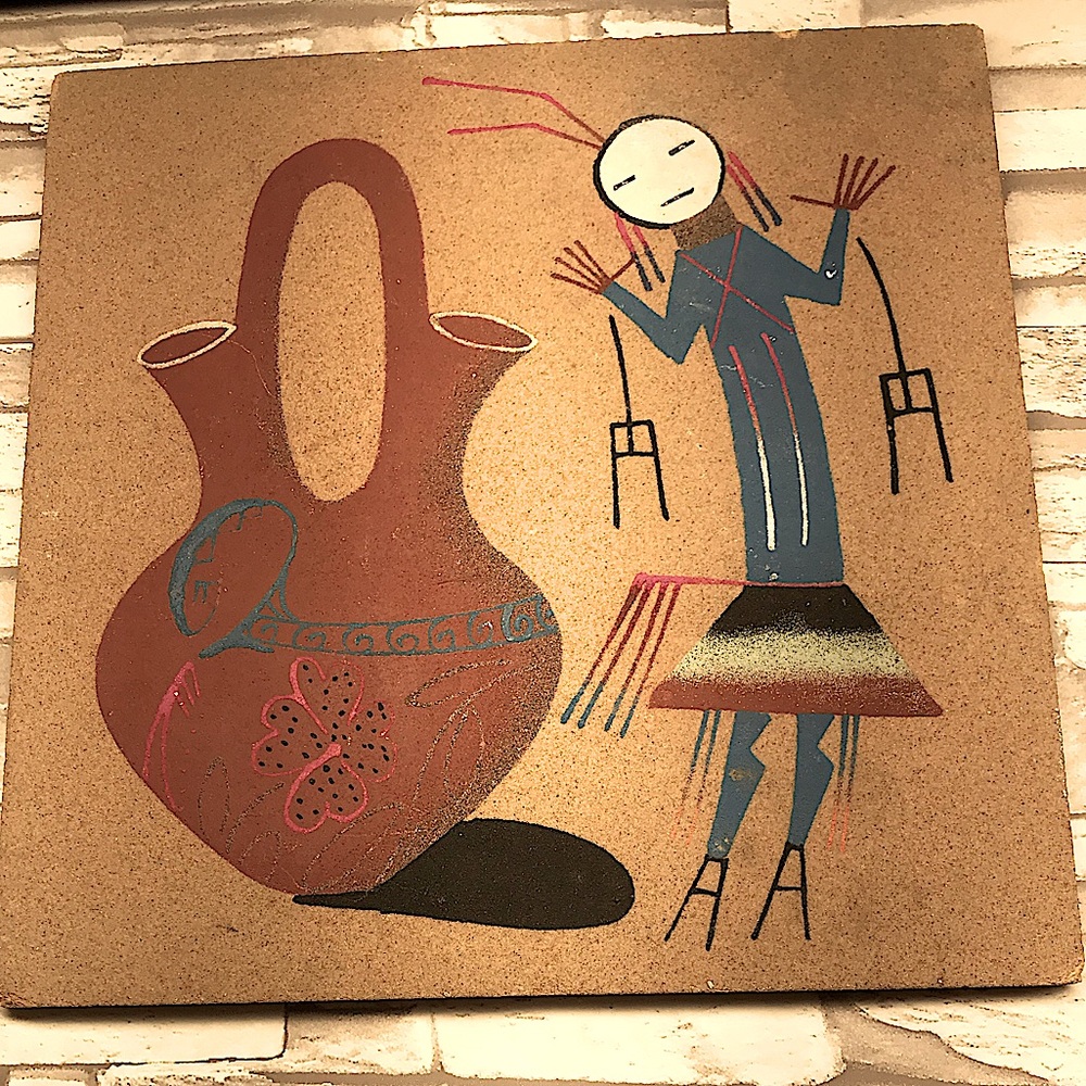 Vintage sand painting by artist Yazzie